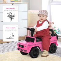 HOMCOM Camion portator Copii vehicul de împins licență Mercedes Benz 12-36 Luni Portbagaj claxon faruri Roz(m-6)