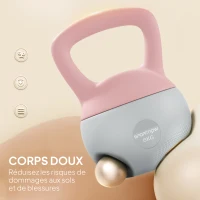 SPORTNOW Kettlebell 6 kg Haltère avec Poignée Antidérapante pour Fitness Musculation Cardio, 19 x 19 x 28 cm Rose(m-4)