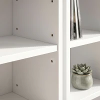 HOMCOM 204 CD-opbergrek in 2-delige set, Blu-ray torenkast met verstelbare planken, Boekenrek organizer, Wit(m-10)