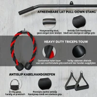 SPORTNOW Fitness Latpulldown Gym Fitnessapparaat Kabeltreksysteem Pulley Arm Krachttraining voor Thuis(m-5)