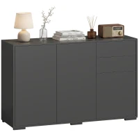HOMCOM Sideboard Komoda, 2 szuflady, Push-Click, 117 cm x 36 cm x 74 cm, Czarny(m-11)