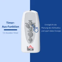 HOMCOM Staande ventilator, 3 snelheden, 3 modi, timer, afstandsbediening, 45 x 42 x 118-138 cm, zwart/wit(m-7)