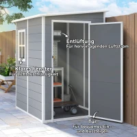 Outsunny Tuinschuur Metaal, Aluminium, Ruime Tuinschuur Met Slot, Ventilatie En Daglicht, 122x149x192/177 Cm, Grijs(m-5)