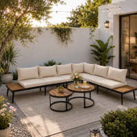 Modular Garden Sofa Set with Washable Zip-Off Cushion Covers, Versatile Garden Lounge Set for Patio, 160L × 64W × 75H cm, Gray