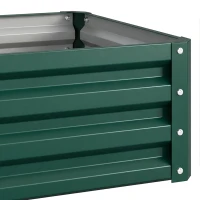 Outsunny Set of Two 60 x 60cm Steel Planter Boxes - Green(m-13)
