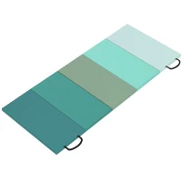 SPORTNOW 6FT Foldable Gymnastics Mat, Crash Exercise Pad, 3.2 cm Thick  Workout Mat with Handles for Home Training, Mixed Green(m-1)