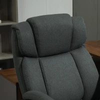 Vinsetto Cadeira de Escritório Cadeira Ergonômica de Secretária Cadeira Giratória com Apoio de Braço Estofado até 220 kg Cinza(m-6)