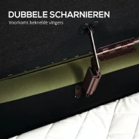 HOMCOM Opbergbank Ovaal met 72L Opbergruimte en Opklapbaar Deksel in Fluwelen stof en Hout, 108x44x43,5 cm, Donkergroen(m-7)