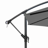 Outsunny 3m Overhanging Cantilever Parasol, with Cross Base - Grey(m-9)