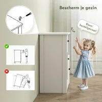 HOMCOM Keukenkast met Kabeldoorvoer, Commode met 2 Kasten, Open Vak, Lade, 80 x 35 x 72,2 cm, Spaanplaat, Wit(m-6)
