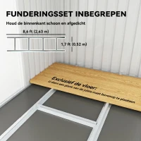 Outsunny Tuinhuis tuinhuisje met schuifdeur raam buiten staal lichtgroen(m-6)