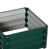 Outsunny Set of Two 60 x 60cm Steel Planter Boxes - Green(m-11)