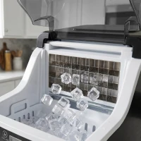 HOMCOM Eisblokjesmachine IJsblokjesdispenser Ice-Maker 20kg/24u 2,3L IJsbereider met 3,2L Watertank, Zwart(m-15)