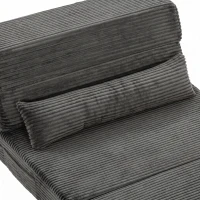 HOMCOM Vloerstoel met rugleuning, corduroy Boneless Cloud opvouwbare slaapstoel met dikke vulling, donkergrijs(m-11)