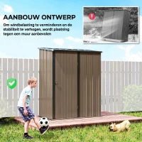 Outsunny Tuinhuisje met Schuurdak Grijs 161,5 cm x 94,5 cm x 196 cm(m-6)