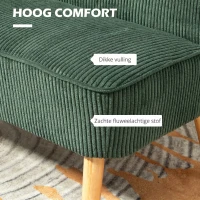 HOMCOM Tweezits Gestoffeerde Sofa, Hout, Zacht Polyester, Schuim, 117 x 56,5 x 77 cm, Groen(m-4)