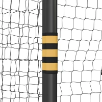 SPORTNOW But de Football pour Enfant et Adulte 3 x 2 m, Envoloppé Mousse de Protection, 7 Piquets de Sol, Filet en PE, Jaune(m-9)