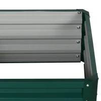 Outsunny Set of Two 60 x 60cm Steel Planter Boxes - Green(m-10)
