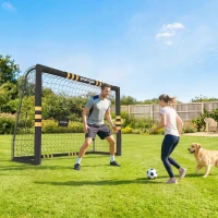 SPORTNOW Poartă de Fotbal Portabilă 240x85x160 cm cu Căptușeală din EPE, Alb(m-9)