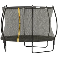 SPORTNOW 8ft Outdoor Trampoline with Enclosure Net, Spring Cover, Black(m-11)