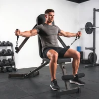 SPORTNOW Ławka składana z prostownikiem nóg, 3-pozycyjne oparcie, 3 poziomy oporu, udźwig 300 kg(m-2)