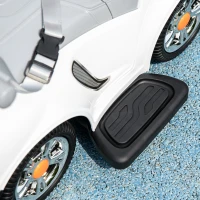 AIYAPLAY Porteur enfants, porteur bébé voiture à pousser 3 en 1 avec robot thème, pédales, poignée parentale, blanc(m-9)