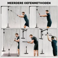 SPORTNOW Fitness Latpulldown Gym Fitnessapparaat Kabeltreksysteem Pulley Arm Krachttraining voor Thuis(m-4)