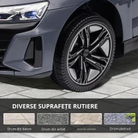 HOMCOM Automobil electric pentru copii cu telecomandă, centură de siguranță, claxon, muzică, faruri, până la 5 km/h, 3-5 ani, Gri(m-4)