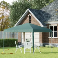Outsunny Carpa Plegable 3x3 m con Bolsa de Transporte Altura Ajustable Anti-UV e Impermeable para Terraza Patio Playa Verde(m-10)