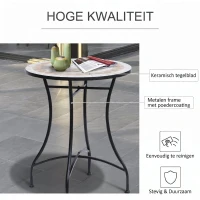 Outsunny Tuintafel mozaiektafel balkontafel rond tuinmeubelen tafel mozaïek terras(m-4)