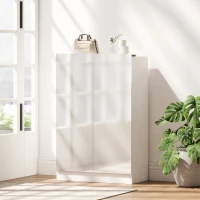 HOMCOM Meuble à chaussures 20 paires armoire à chaussures à haute brillance 5 niveaux étagères réglables 72x34,5x103cm blanc(m-10)