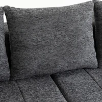 HOMCOM Canapé 3 places en chenille 248 cm, canapé salon moderne, large assise rembourrée, coussins à ressorts, gris(m-11)