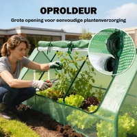 Outsunny foliekas minikas met gaasvenster, UV-bestendig koudframe voor tuinteelt, PE-folie, groen, 240 x 90 x 90 cm(m-5)