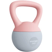 SPORTNOW Kettlebell 6 kg Haltère avec Poignée Antidérapante pour Fitness Musculation Cardio, 19 x 19 x 28 cm Rose(m-1)