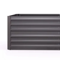 Outsunny Raised Beds for Garden, Galvanised Steel Outdoor Planters with Multi-reinforced Rods, 180 x 90 x 59 cm, Dark Grey(m-12)