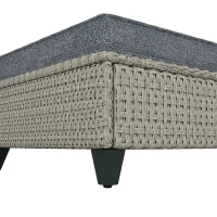 Outsunny 5-Piece Rattan Patio Furniture Set with Corner Sofa, Footstools, Coffee Table, for Poolside, Dark Grey(m-10)
