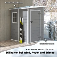 Outsunny Tuinschuur Metaal, Aluminium, Ruime Tuinschuur Met Slot, Ventilatie En Daglicht, 122x149x192/177 Cm, Grijs(m-4)
