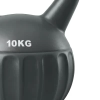 SPORTNOW Kettlebell 10 kg, pesa con asa antideslizante, pesa en bola, musculación, entrenamiento, para gimnasio, Gris(m-7)