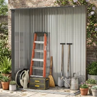 Outsunny Tuinhuisje met Schuurdak Grijs 161,5 cm x 94,5 cm x 196 cm(m-7)