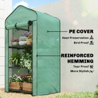 Outsunny Three-Tier Mini Greenhouse - Green(m-4)