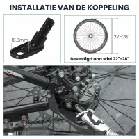 SPORTNOW Fietskar 170 Liter met Koppeling, Afdekhoes, 51 cm Snelspanwielen, Luchtbanden, tot 40 kg(m-8)