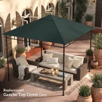 Outsunny partytentdak, vervangend dak voor partytent, partytentafdekking, polyester bescherming tegen de zon, donkergrijs 3 x 3 m(m-8)