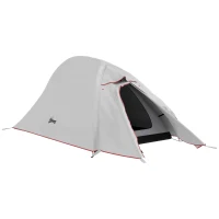 Outsunny Tenda da Campeggio con Borsa da Trasporto, in Poliestere e Alluminio, 300x135x110 cm, Grigio Chiaro(m-1)