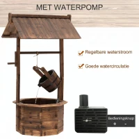 Outsunny tuinfontein sierfontein fontein waterval reguleerbaar massief hout bruin(m-6)