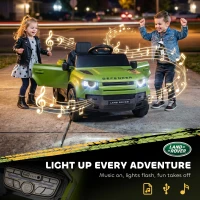 AIYAPLAY Land Rover Licensed 12V Kids Ride on Car with Remote, Suspension, Slow Start, 3 Speeds, Lights, Music, Horn, Green(m-8)