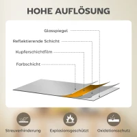 HOMCOM Wandspiegel, modern design, 61 x 61 cm, Goud(m-5)