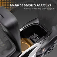 AIYAPLAY Mașină de împins pentru copii porteur pentru copii 1-3 ani multi-echipată cu mâner de împingere, klaxon și volan, Alb(m-6)