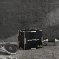 SPORTNOW Multi-Faceted Jump Box, Wooden Step Up Box, for Home, Gym, Exercise, Black(m-2)