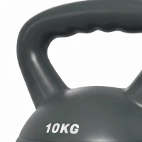 SPORTNOW Kettlebell 10 kg, pesa con asa antideslizante, pesa en bola, musculación, entrenamiento, para gimnasio, Gris(m-8)