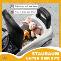 AIYAPLAY kinderauto met Mercedes Benz licentie, met toeter en opbergruimte, 65x28x39 cm, Wit(m-7)